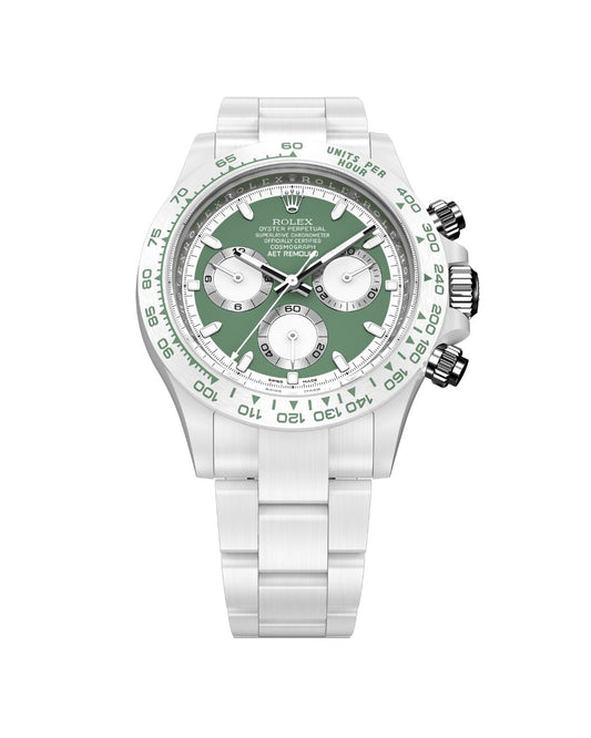 Rolex Daytona AET Remould KASHMIR GREEN WHITE CERAMIC 劳力士白陶瓷 迪通拿 | WORLDTIMER