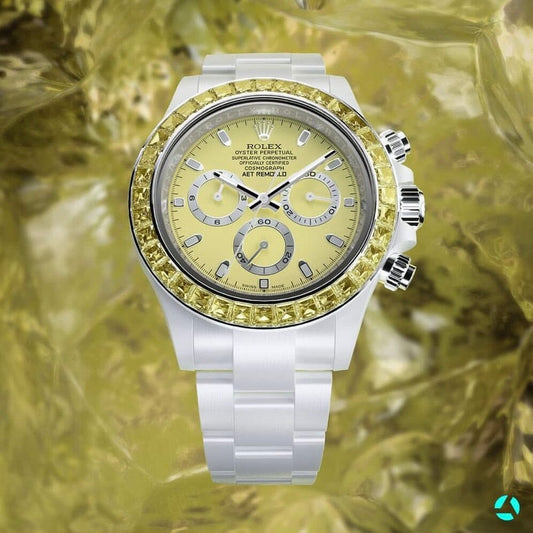 Rolex Daytona AET Remould YELLOW GEMSTONE CERAMIC 劳力士 钻石表圈迪通拿 全陶瓷手表 | WORLDTIMER