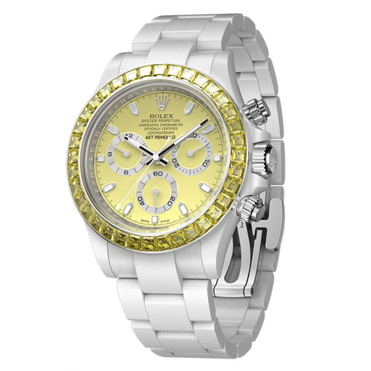 Rolex Daytona AET Remould YELLOW GEMSTONE CERAMIC 劳力士 钻石表圈迪通拿 全陶瓷手表 | WORLDTIMER