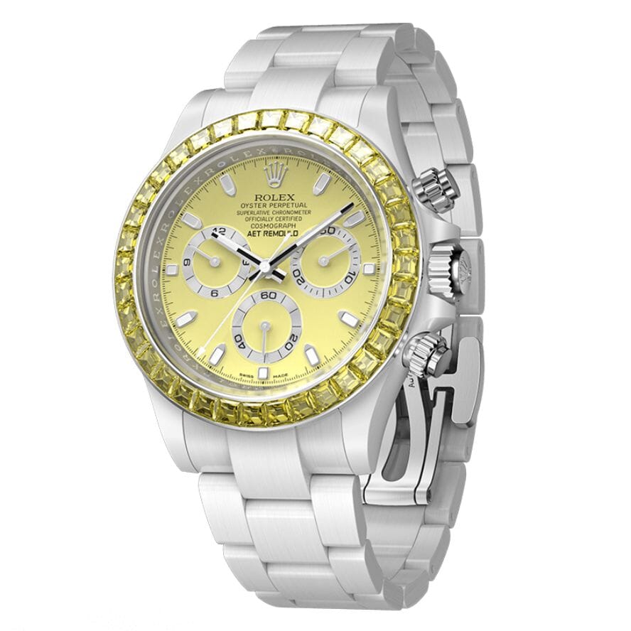 Rolex Daytona AET Remould YELLOW GEMSTONE CERAMIC 劳力士 钻石表圈迪通拿 全陶瓷手表 | WORLDTIMER