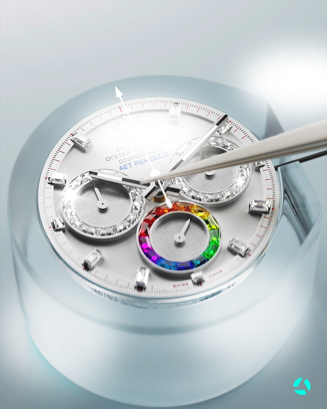 Rolex Rainbow Daytona AET Remould  POLARIS SWIRL (WHITE) 劳力士彩虹 迪通拿彩虹圈 | WORLDTIMER