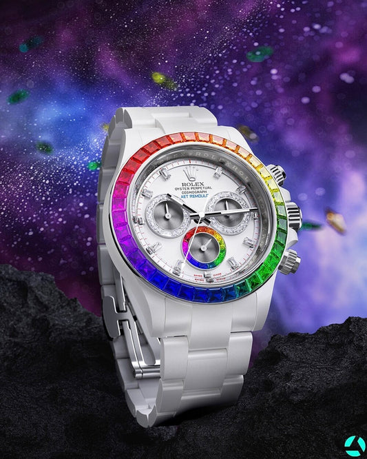 AET Remould Rolex Daytona POLARIS SWIRL (WHITE) 劳力士彩虹迪 迪通拿彩虹圈 | WORLDTIMER