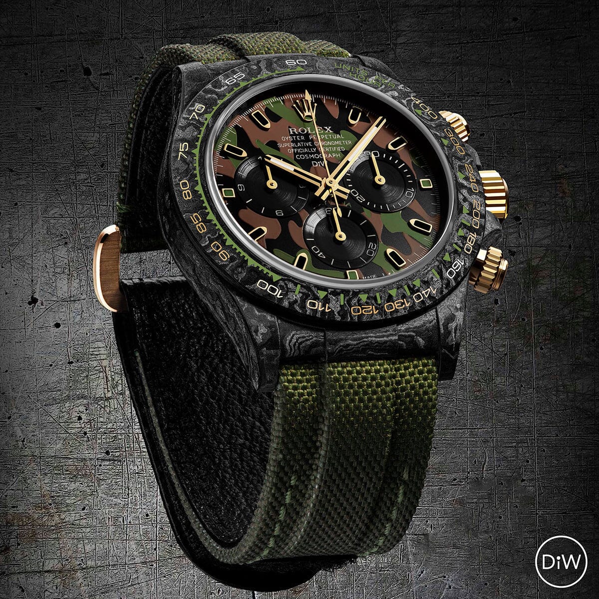 Rolex DiW Daytona "MILITARY GREEN UNIQUE" 独一无二 劳力士DiW 碳纤维迪通拿 | WORLDTIMER