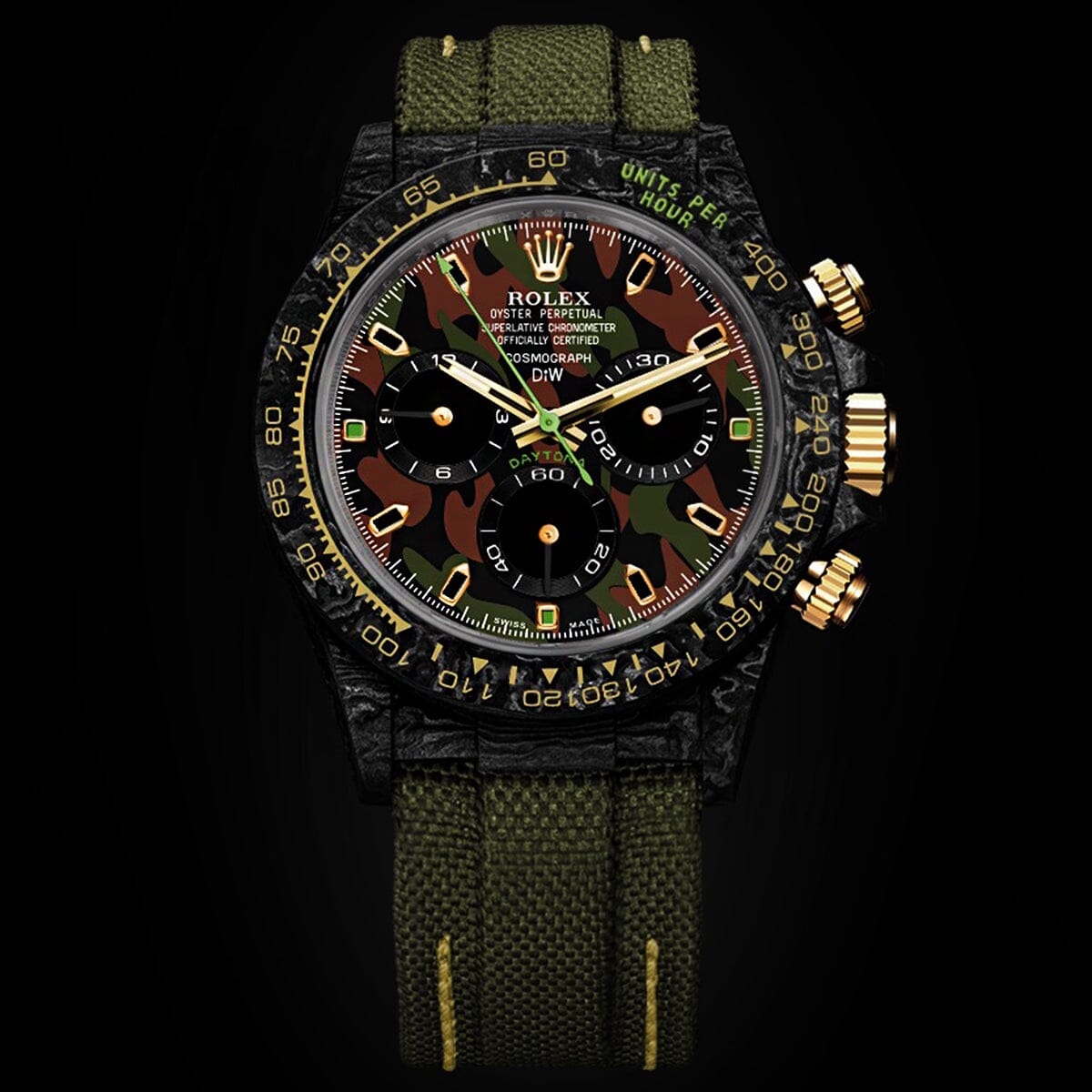 Rolex DiW Daytona "MILITARY GREEN UNIQUE" 独一无二 劳力士DiW 碳纤维迪通拿 | WORLDTIMER