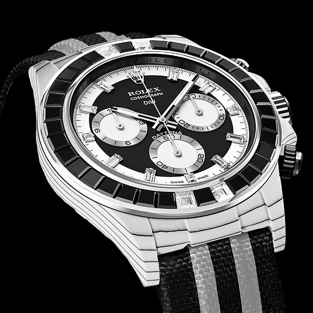 CarboQuartz DiW Rolex Daytona RAINBOW SPORT BLACK DiW 劳力士钻石圈迪通拿 | WORLDTIMER