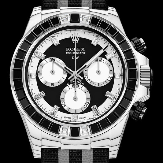 CarboQuartz DiW Rolex Daytona RAINBOW SPORT BLACK DiW 劳力士钻石圈迪通拿 | WORLDTIMER