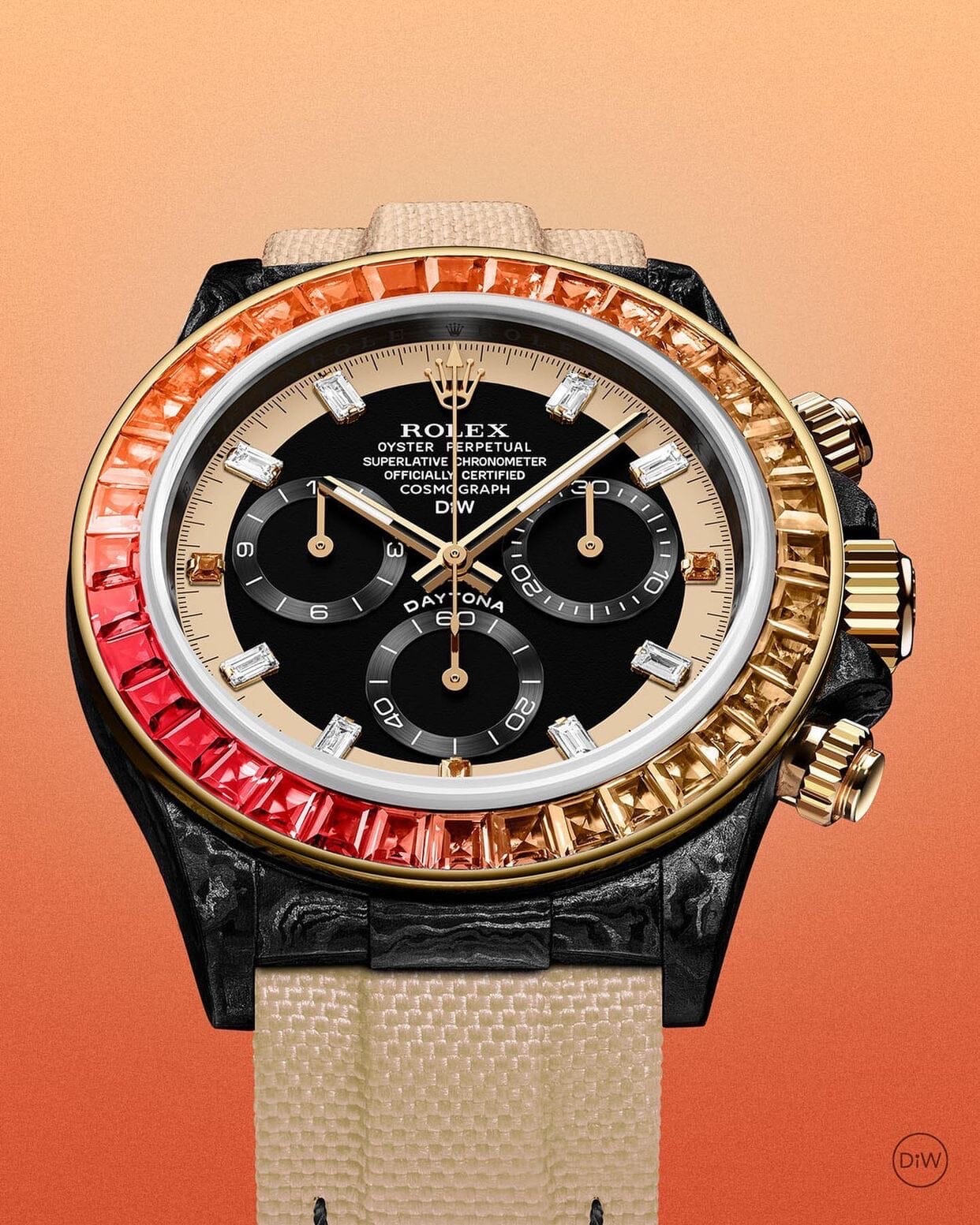 Rolex DiW Daytona RAINBOW SUNRAY 劳力士DiW 彩虹迪 碳纤维腕表 | WORLDTIMER