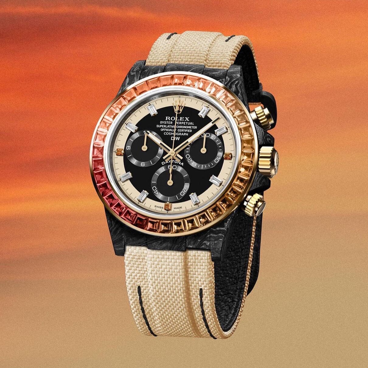 Rolex DiW Daytona RAINBOW SUNRAY 劳力士DiW 彩虹迪 碳纤维腕表 | WORLDTIMER