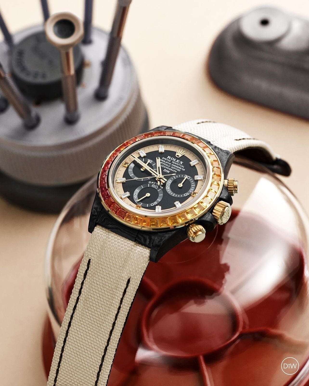 NTPT Carbon DiW Rolex Daytona RAINBOW SUNRAY DiW 劳力士彩虹迪 碳纤维手表 | WORLDTIMER