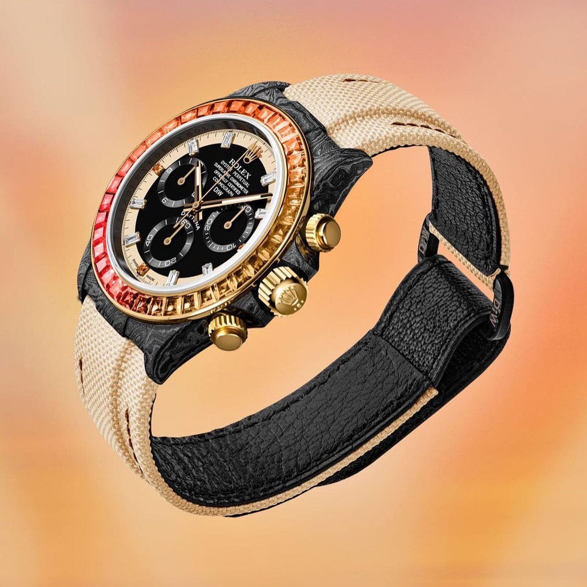 NTPT Carbon DiW Rolex Daytona RAINBOW SUNRAY DiW 劳力士彩虹迪 碳纤维手表 | WORLDTIMER