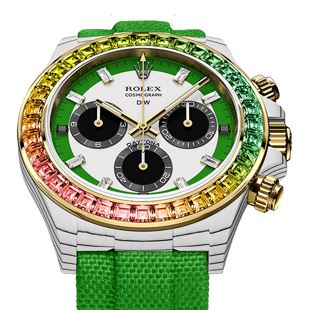 CarboQuartz DiW Rolex Daytona RAINBOW WILD GREEN 劳力士彩虹圈 DiW迪通拿 | WORLDTIMER