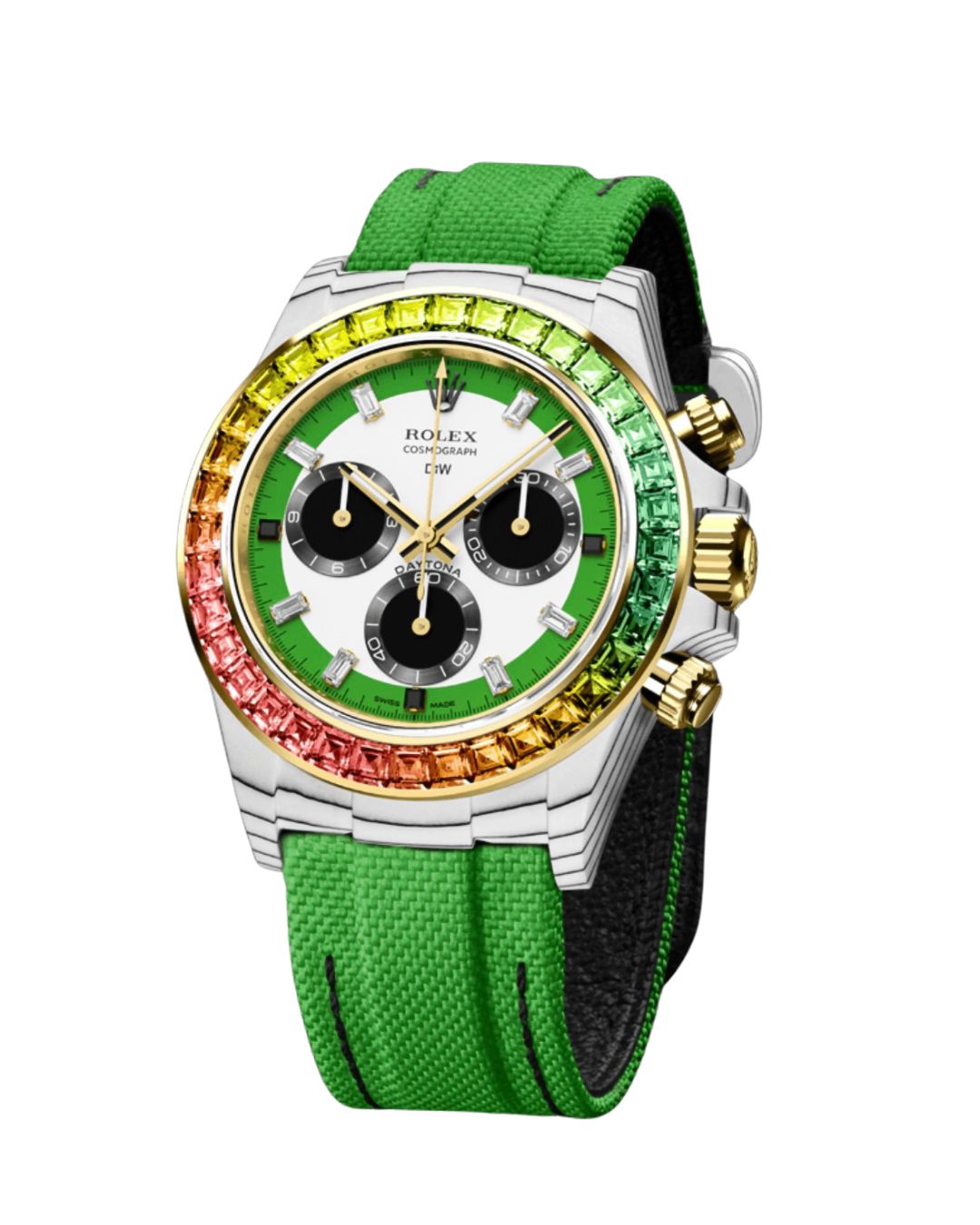 Rolex DiW Daytona RAINBOW WILD GREEN 劳力士彩虹圈 DiW迪通拿 | WORLDTIMER