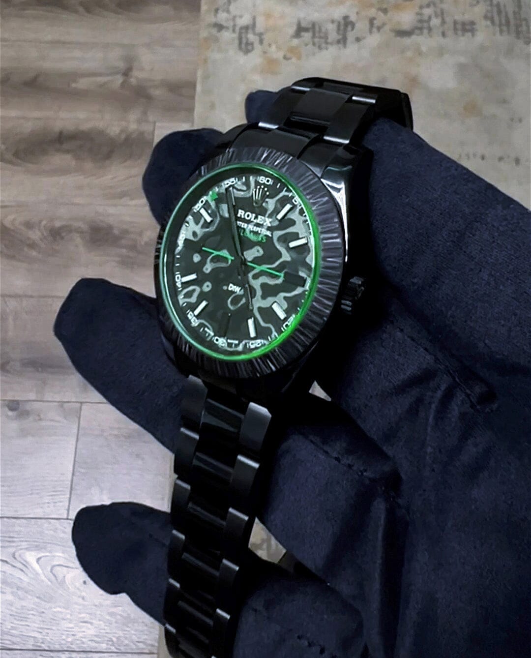DiW Rolex Milgauss AVIATOR Green Gaussian Watch 劳力士DiW  MILGAUSS116400 | WORLDTIMER