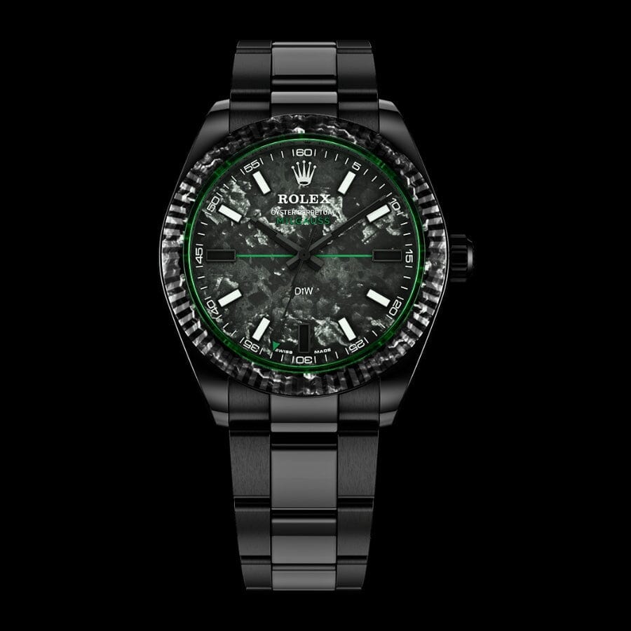 Rolex DiW Milgauss AVIATOR Green Gaussian Watch DiW 劳力士116400 MILGAUSS | WORLDTIMER