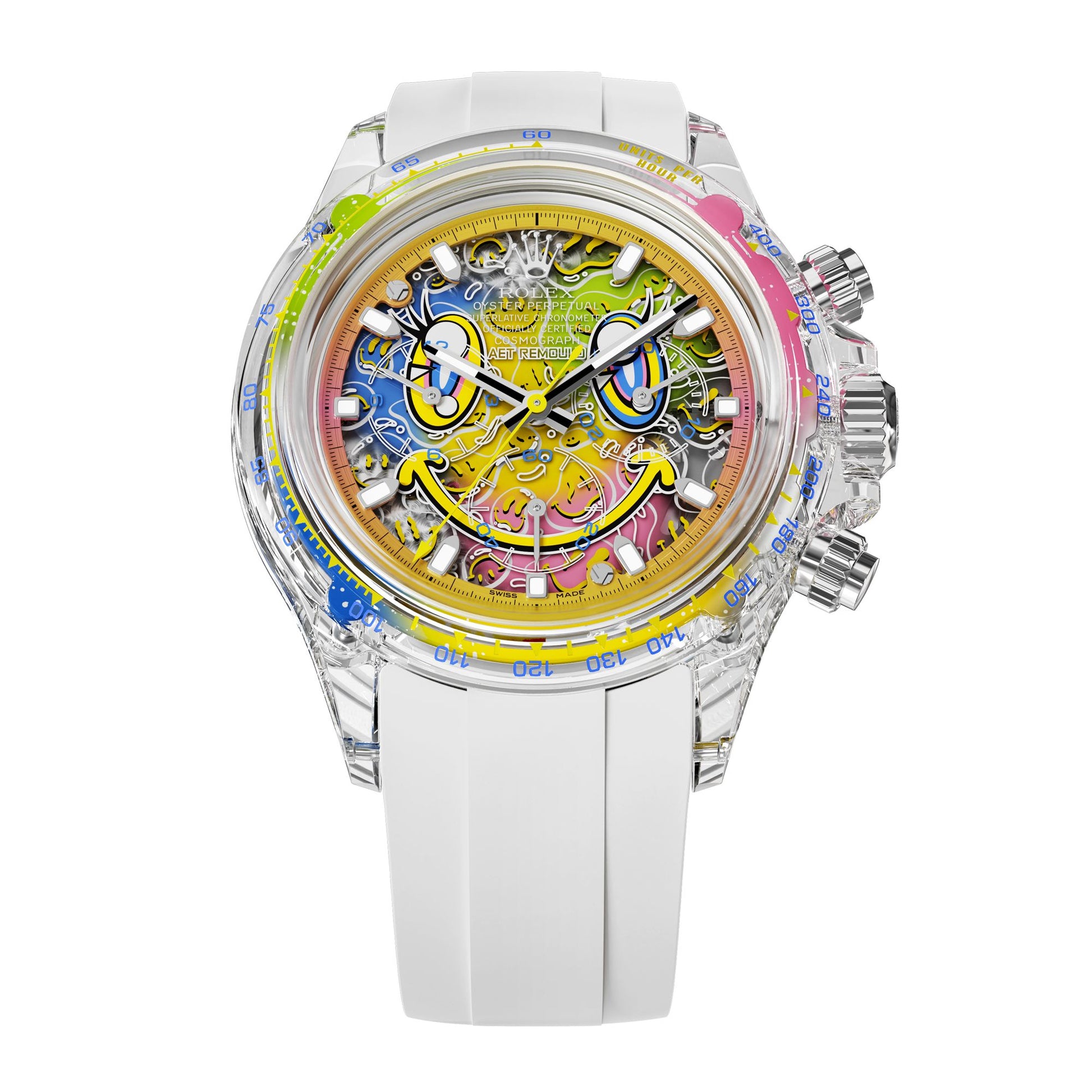 Rolex Daytona AET Remould SMILE Sapphire Watch 勞力士地通拿 藍寶石水晶透明手錶 | WORLDTIMER