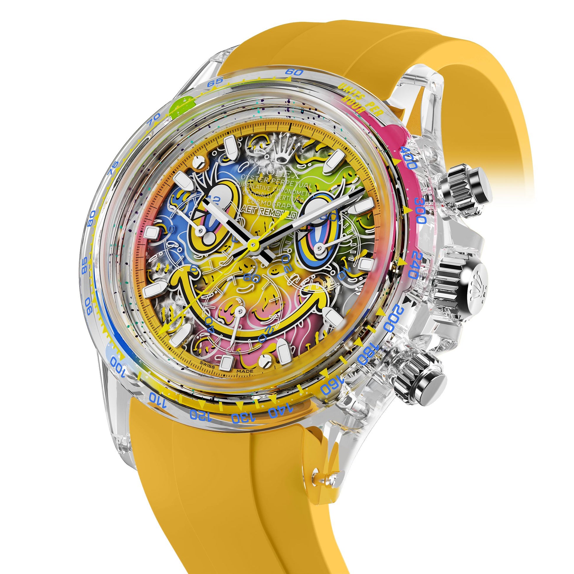 AET REMOULD Rolex Daytona SMILE Sapphire Watch 劳力士迪通拿 蓝宝石水晶透明手表 | WORLDTIMER