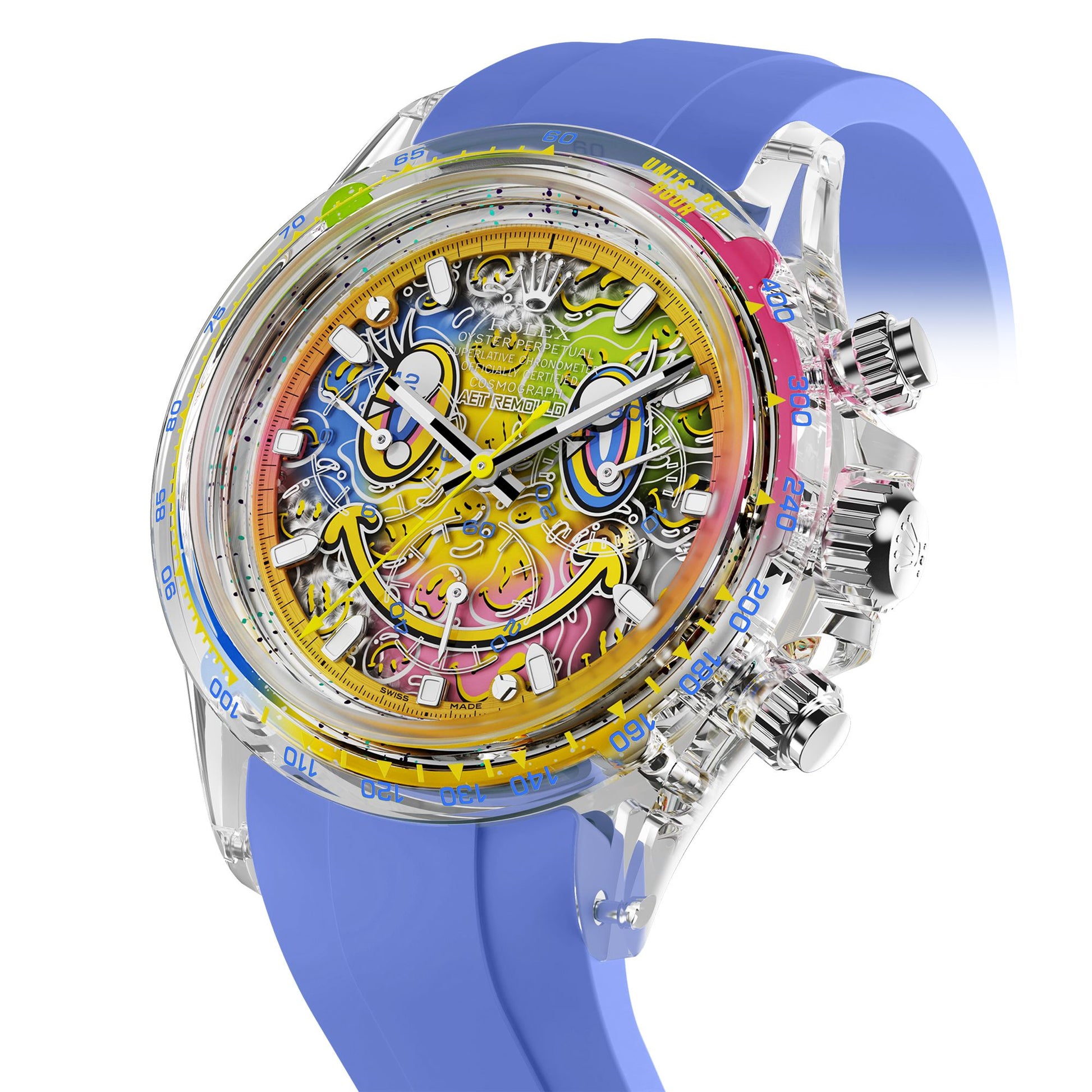 AET REMOULD Rolex Daytona SMILE Sapphire Watch 劳力士迪通拿 蓝宝石水晶透明手表 | WORLDTIMER