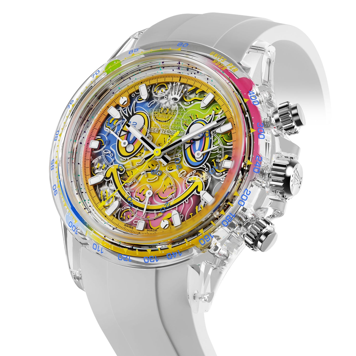 Rolex Daytona AET Remould SMILE Sapphire Watch 勞力士地通拿 藍寶石水晶透明手錶 | WORLDTIMER
