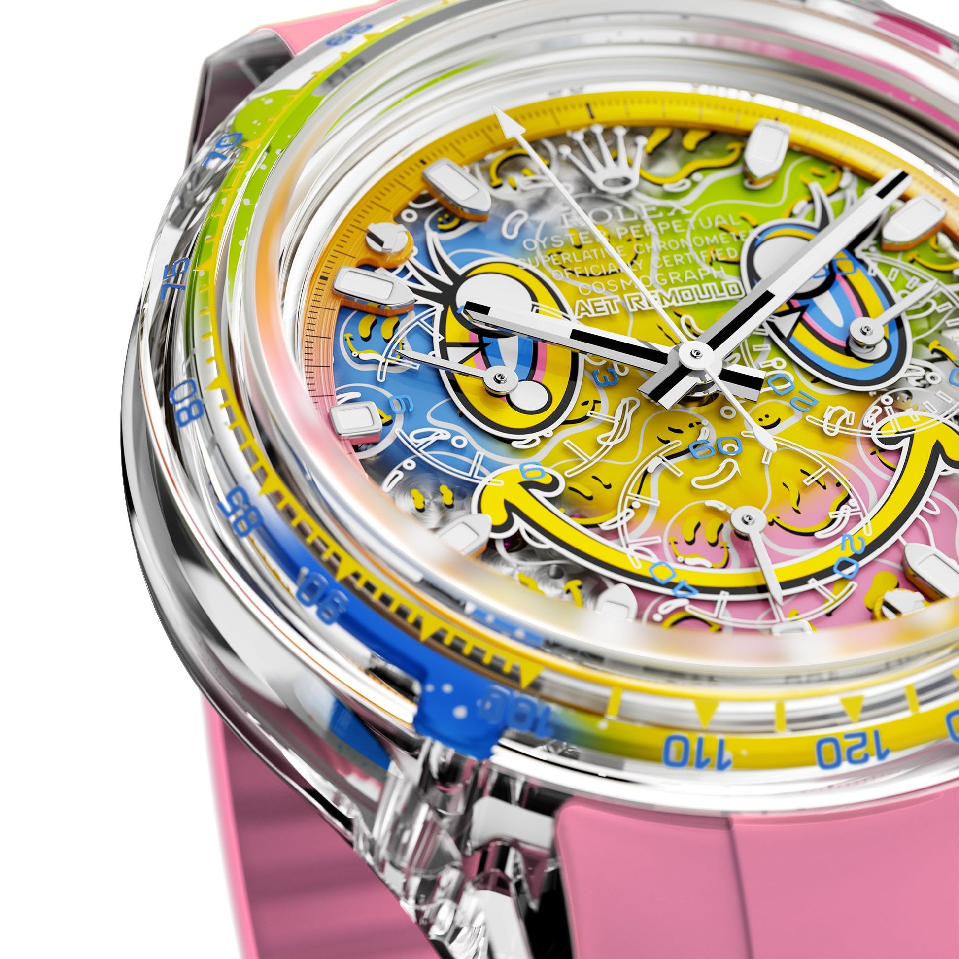 Rolex Daytona AET Remould SMILE Sapphire Watch 勞力士地通拿 藍寶石水晶透明手錶 | WORLDTIMER