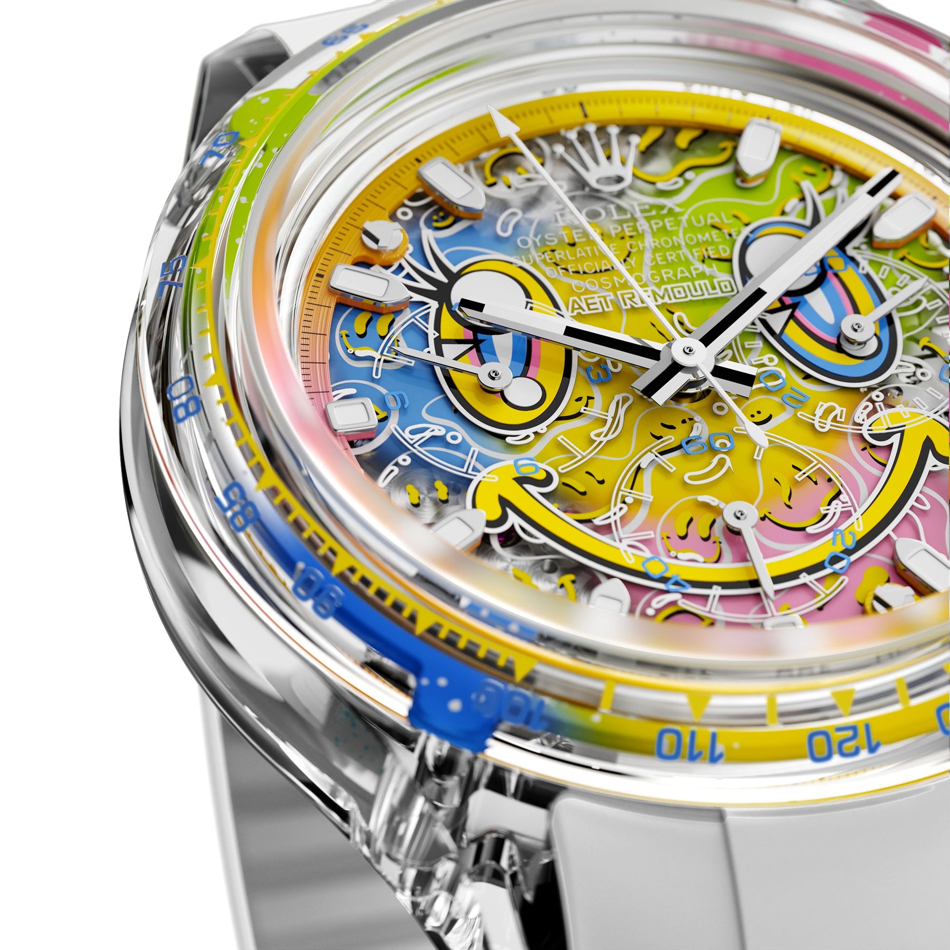 Rolex Daytona AET Remould SMILE Sapphire Watch 勞力士地通拿 藍寶石水晶透明手錶 | WORLDTIMER