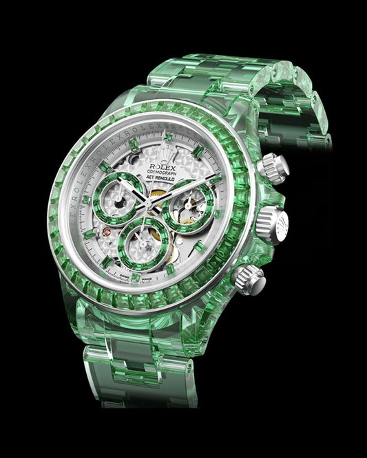Full Sapphire Rolex Daytona AET Remould VERDANT MARVEL 劳力士蓝宝石 水晶迪通拿 | WORLDTIMER