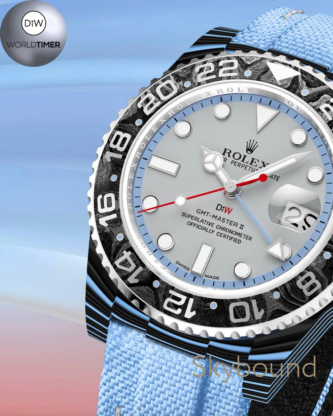 DiW Rolex GMT Master 2 SKYBOUND CarboQuartz 与 NTPT碳纤维 结合的 DiW 劳力士格林尼治 | WORLDTIMER