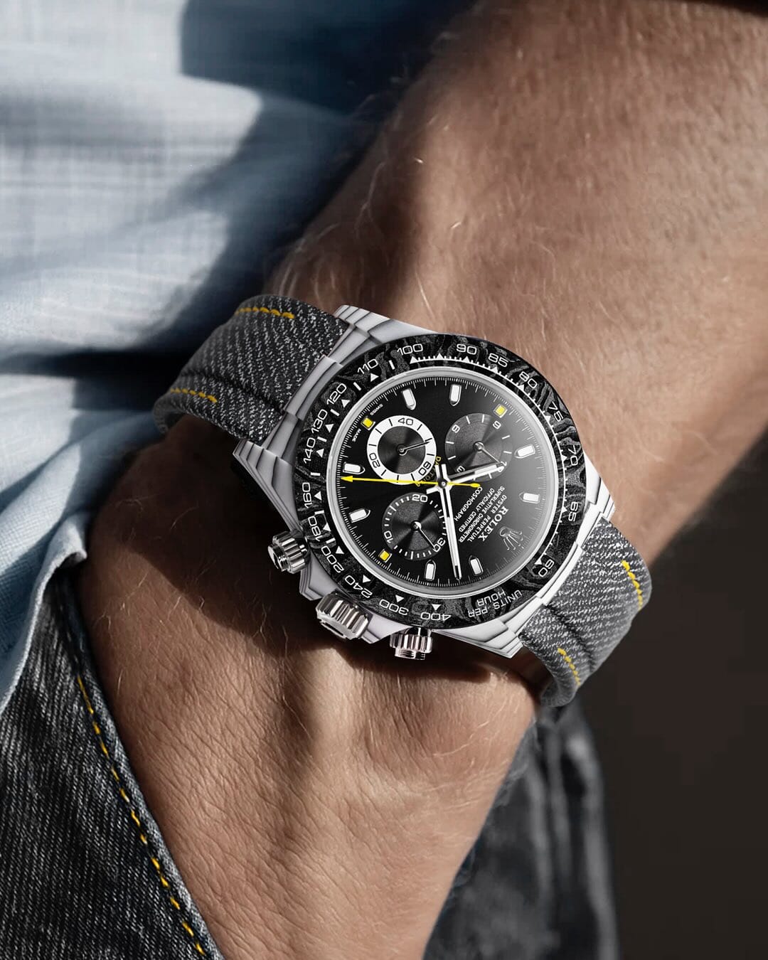 CarboQuartz Rolex DiW Daytona STRIKER UNIQUE WATCH 劳力士DiW 石英纤维迪通拿 | WORLDTIMER