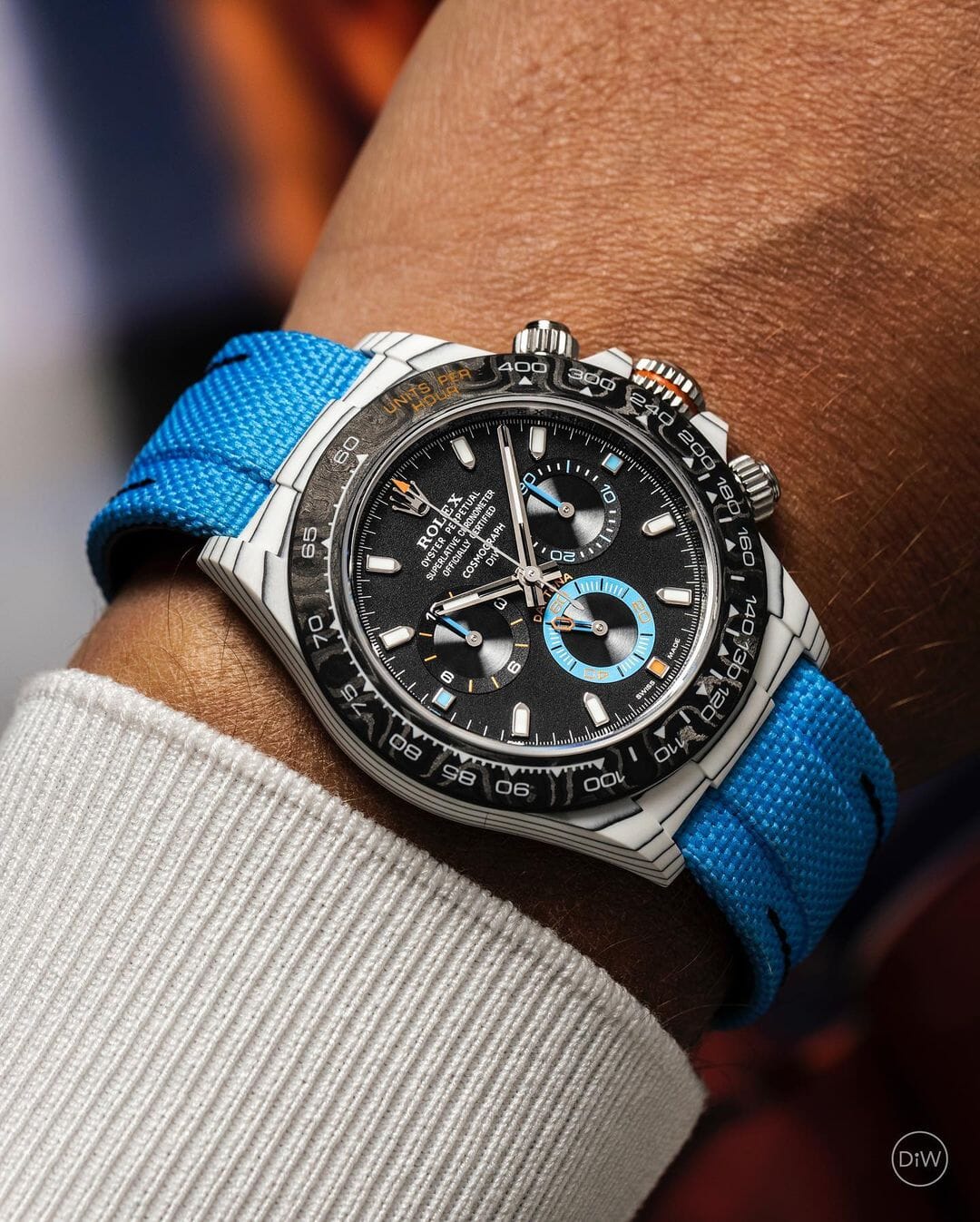 UNIQUE CarboQuartz Rolex DiW Daytona "RACING BLUE" 独一无二 劳力士DiW 石英纤维迪通拿 | WORLDTIMER