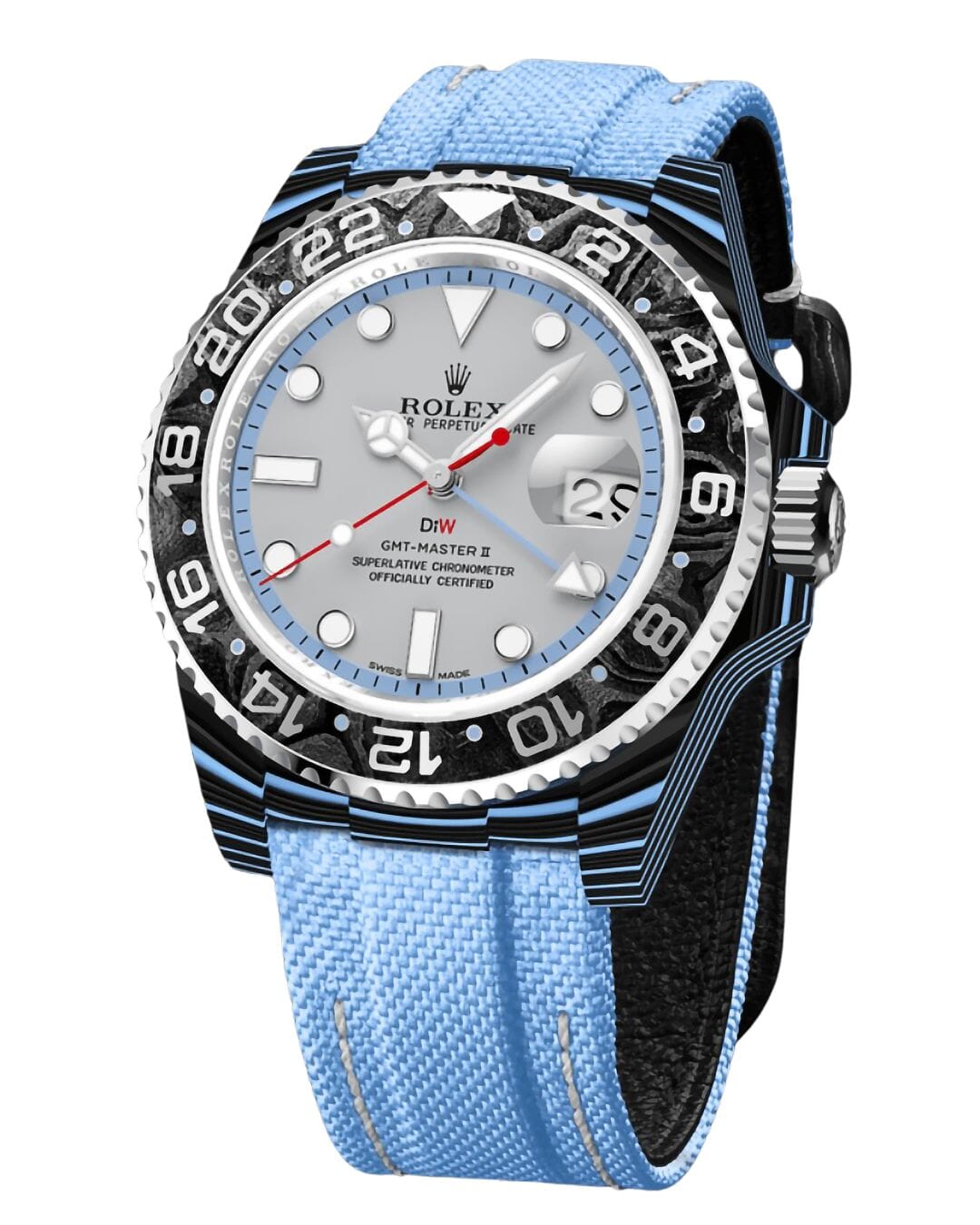 Rolex DiW GMT Master SKYBOUND Oyster 与 NTPT碳纤维 结合的 DiW 劳力士格林尼治 | WORLDTIMER