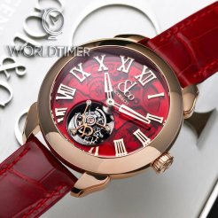 Jacob & Co. 捷克豹 [NEW][LIMITED 12 PIECE] Palatial Flying Tourbillon Hours & Minutes Rose Gold Red PT520.40.NS.QR.A (Retail:HK$1,097,700)