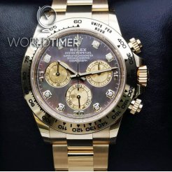 Rolex [NEW] 116508 Black Mother Of Pearl Diamond Dial Oyster Perpetual Daytona Watch