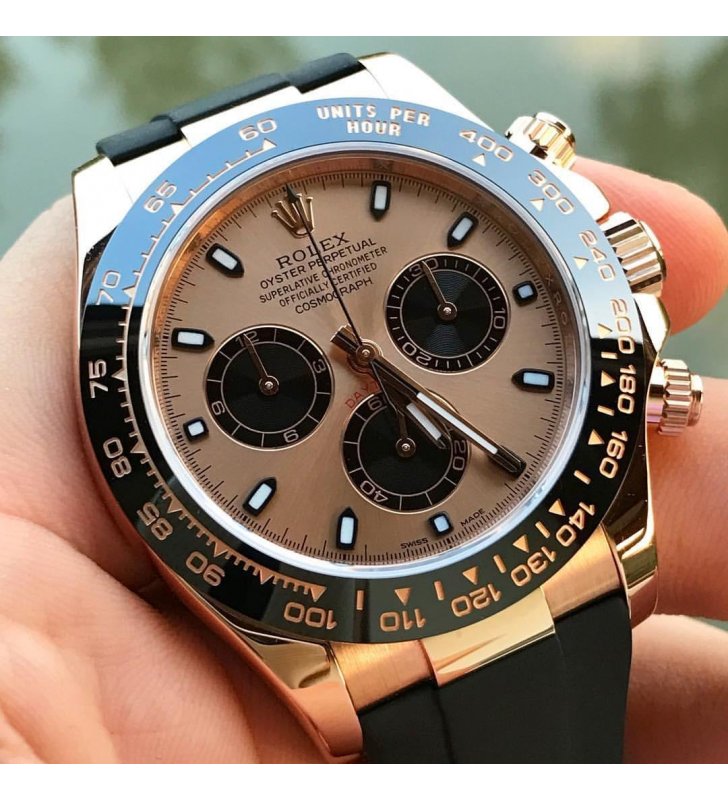 Rolex [NEW] Cosmograph Daytona Everose Gold 116515LN Pink Dial Watch 