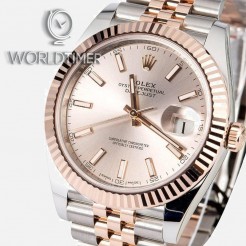 Rolex [NEW] Datejust 41mm 126331 Sundust Index Rose Gold Stainless Steel Jubilee