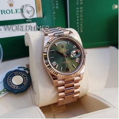 Rolex [NEW] Day-Date 40mm President Everose Gold 228235 Green 60th Anniversary