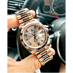 Rolex [NEW] Day-Date 40mm RG 228235 Sundust Roman Dial & Fluted Bezel Watch (Retail:HK$311,700)
