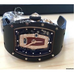 Richard Mille [NEW] RM 037 Ladies Automatic Black Ceramic with Rose Gold Red Lip (Retail:HK$1,017,000)