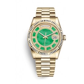 Rolex NEW-全新 118238 Carousel Green Jade Diamond President Bracelet (Retail:HK$354,000)