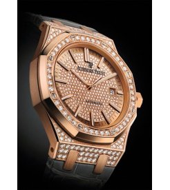 Audemars Piguet [NEW] Royal Oak Lady Pavé Pink Gold Diamond Selfwinding 15402OR (Retail:USD$84,300) 