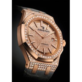 Audemars Piguet [NEW] Royal Oak Lady Pavé Pink Gold Diamond Selfwinding 15402OR (Retail:USD$84,300) 