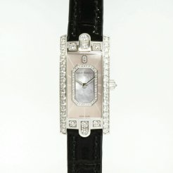 Harry Winston [NEW] Avenue C Emerald quartz 18K white gold timepiece white light mother of pearl partially AVCQHM19WW136
