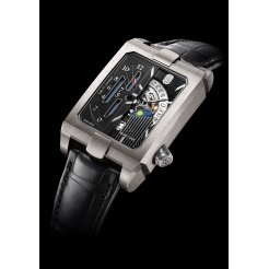 Harry Winston [NEW] Avenue Dual Time automatic zalium timepiece AVEATZ37ZZ001