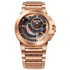 Harry Winston [NEW] Ocean Dual Time 44mm automatic 18K rose gold timepiece black dark dial OCEATZ44RR013