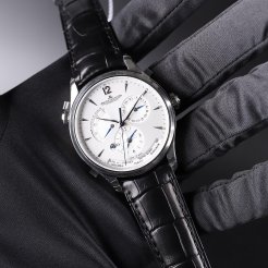 Jaeger-Lecoultre [NEW] Master Geographic Silver Dial Black Leather Mens Q1428421 (Retail:HK$87,000)