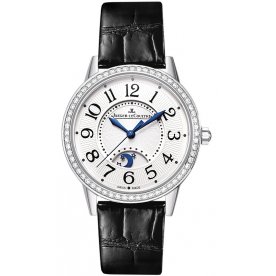 Jaeger LeCoultre [NEW] Q3448421 Rendez-vous Day and Night Silver Dial Stainless Steel Diamond Black Leather Ladies (Retail:HK$106,000)