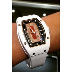 Richard Mille [NEW & RARE] Ladies RM 007 White Ceramic Red Lip RM7 Watch