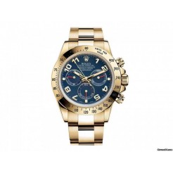 ROLEX [NEW] Daytona 116528 Yellow Gold Blue Arabic Dial Watch