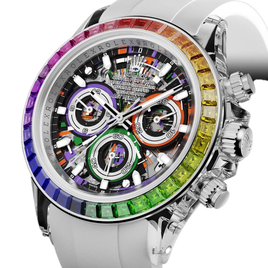 Rolex Rainbow Daytona AET REMOULD AFTER-RAIN Sapphire Watch (Retail: US$103,300) | WORLDTIMER