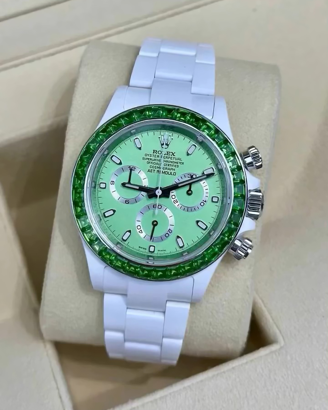 Rolex Daytona AET Remould GREEN GEMSTONE CERAMIC (Retail: US$75,900) | WORLDTIMER