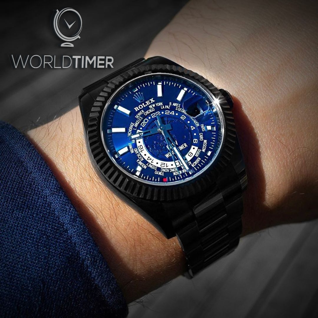 Rolex DiW Sky Dweller 336934 BLACK AND BLUE (Retail:EUR 44.990) | WORLDTIMER