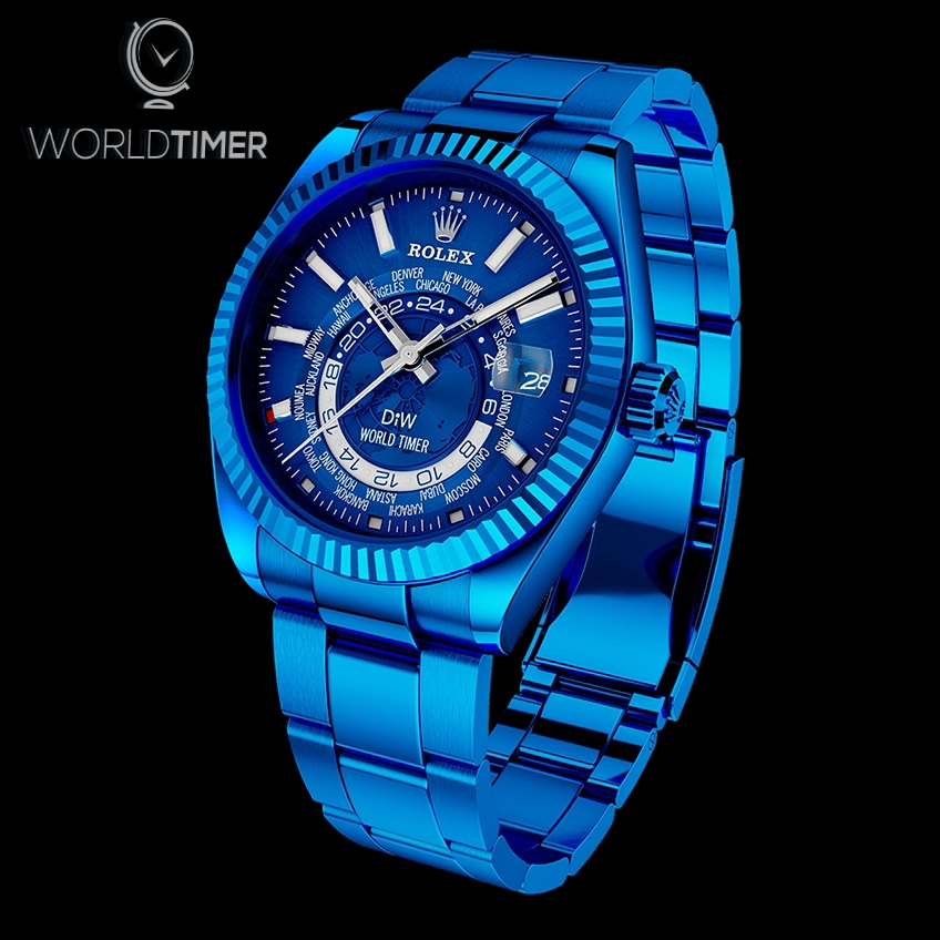 Rolex DiW Sky Dweller 326934 BLUE DLC (Retail:EUR 44.990) | WORLDTIMER